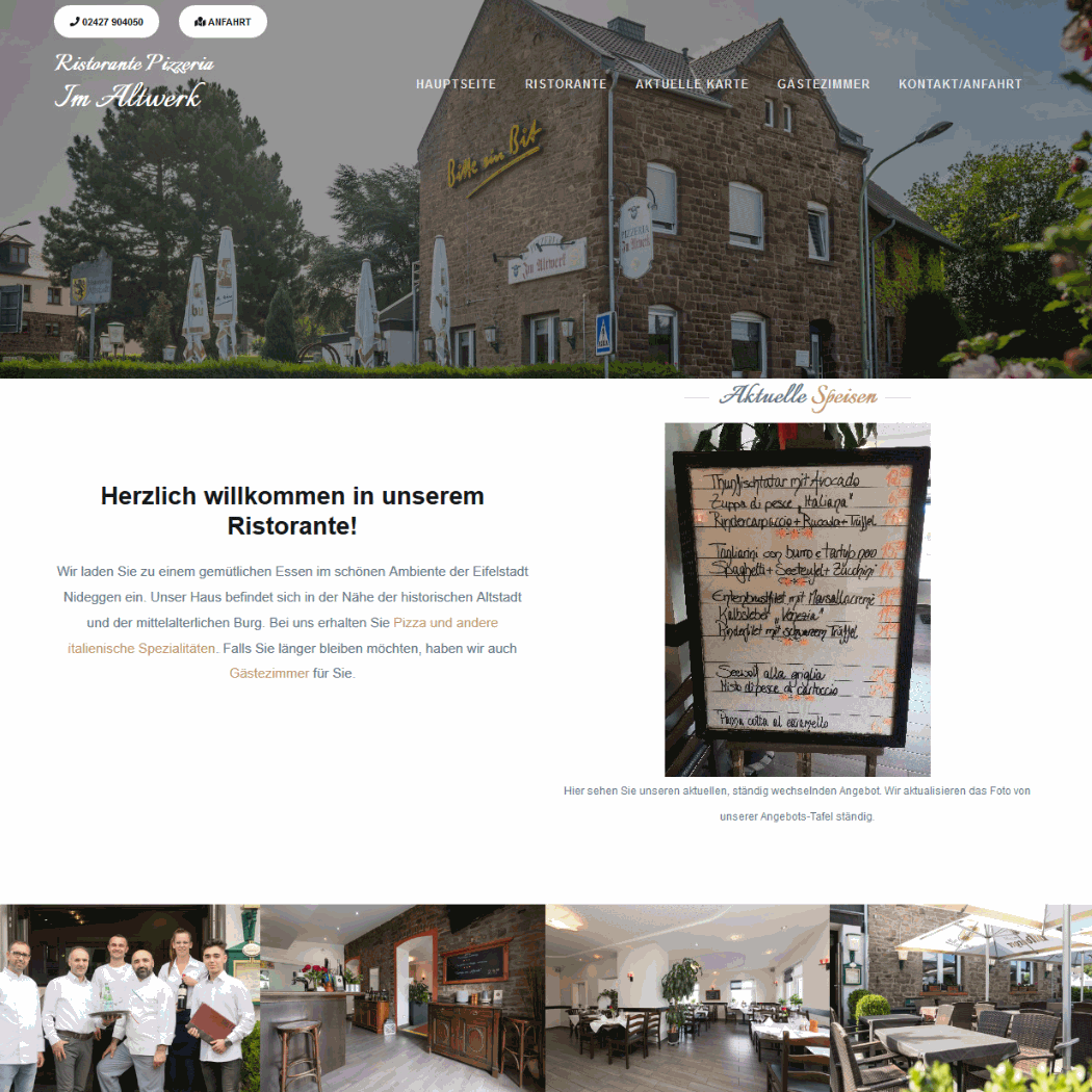 Website Ristorante Pizzeria Im Altwerk